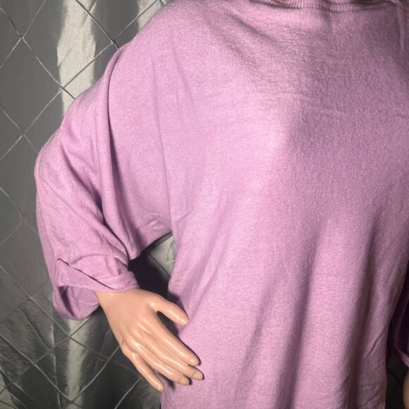 SOHO New York & Co Jean XL Pink Soft Crew Neck 3/4 Sleeve‎ Relax Fit Sweater - Picture 2 of 7